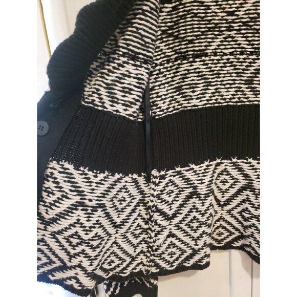 White House Black Market Sweater Cardigan WHBM Geometric Print Shawl Collar XS - Picture 11 of 12